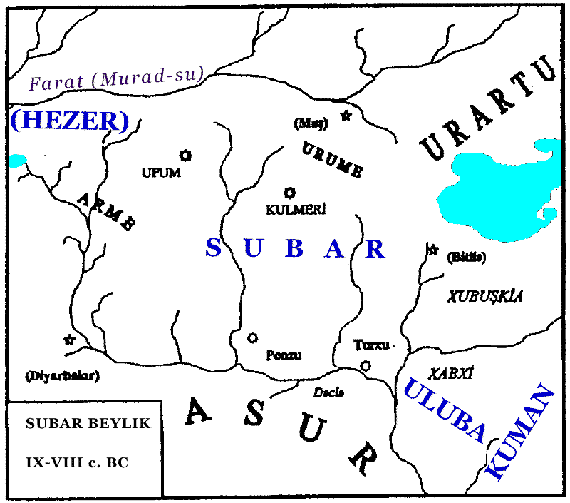 Subar Map 900 BC